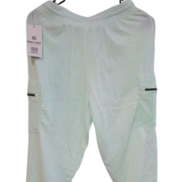 NWT Nine West Active Women's Mesh Cargo Joggers Mint Green Drawstring Size S,M,L - Picture 3 of 6
